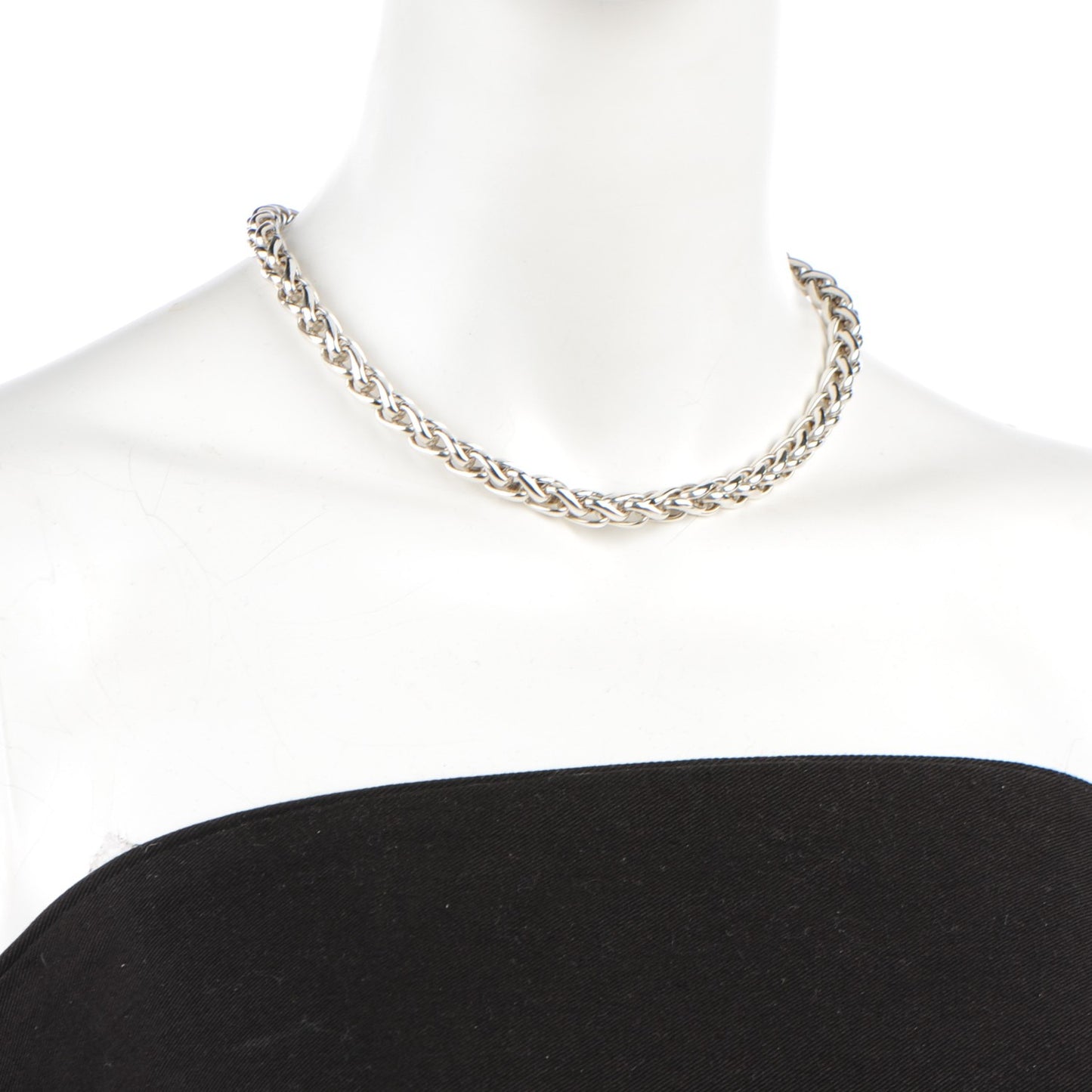 Sterling Silver 14K Yellow Gold 8mm Large Wheat Chain Necklace