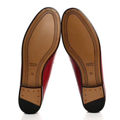 Gucci Lambskin Womens Brixton Horsebit Loafers 35 Hibiscus Red 5 of 9
