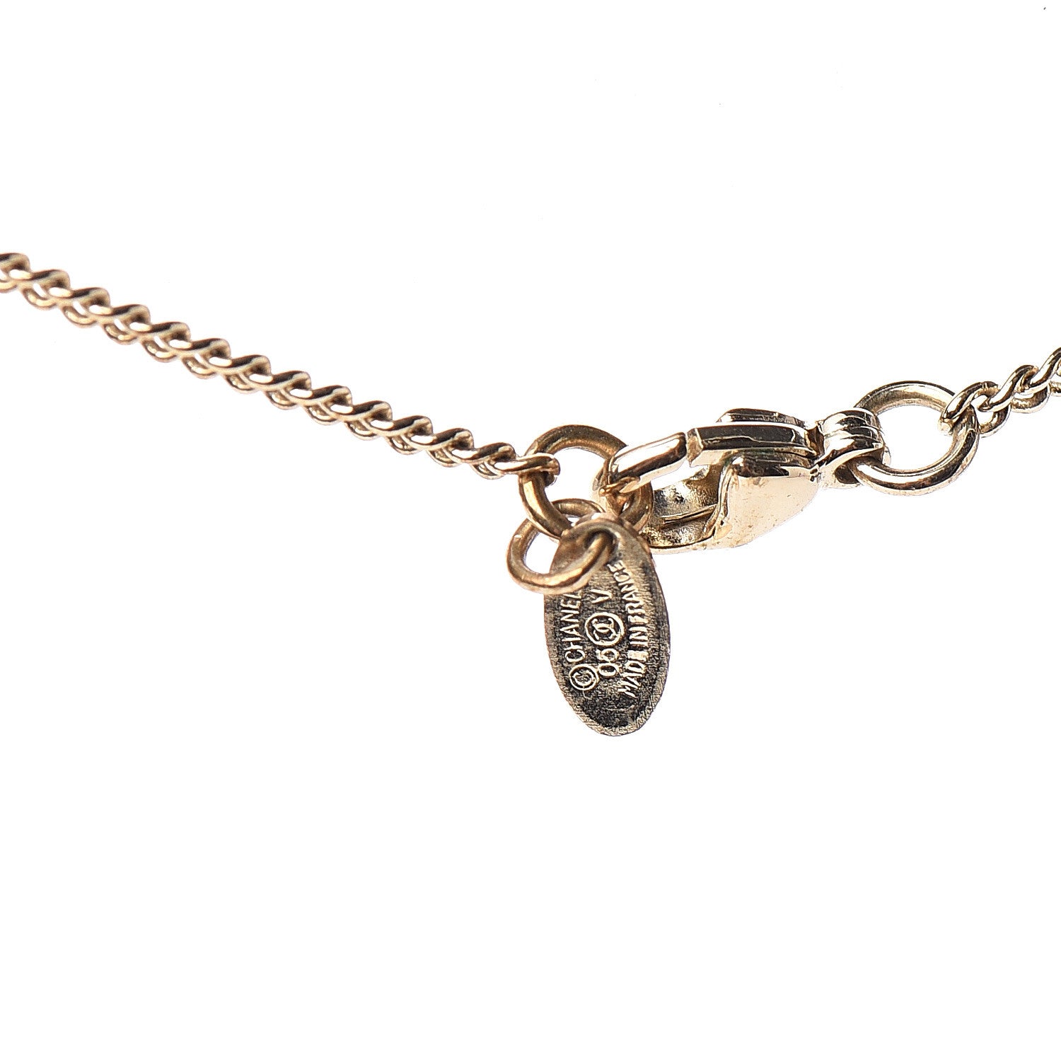 Chanel Crystal CC Necklace Gold 4 of 5
