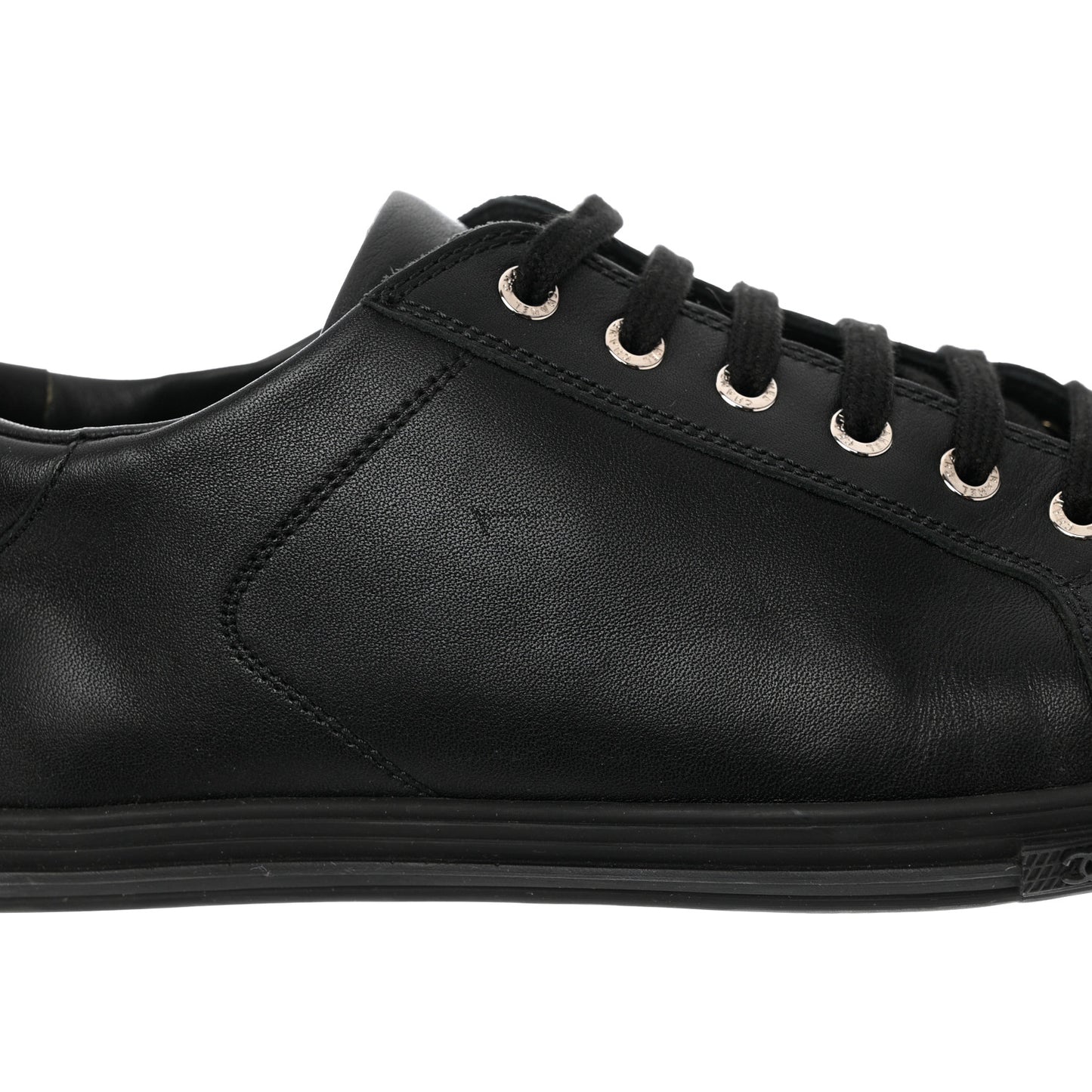 Calfskin Mens CC Cap Toe Sneakers 40 Black