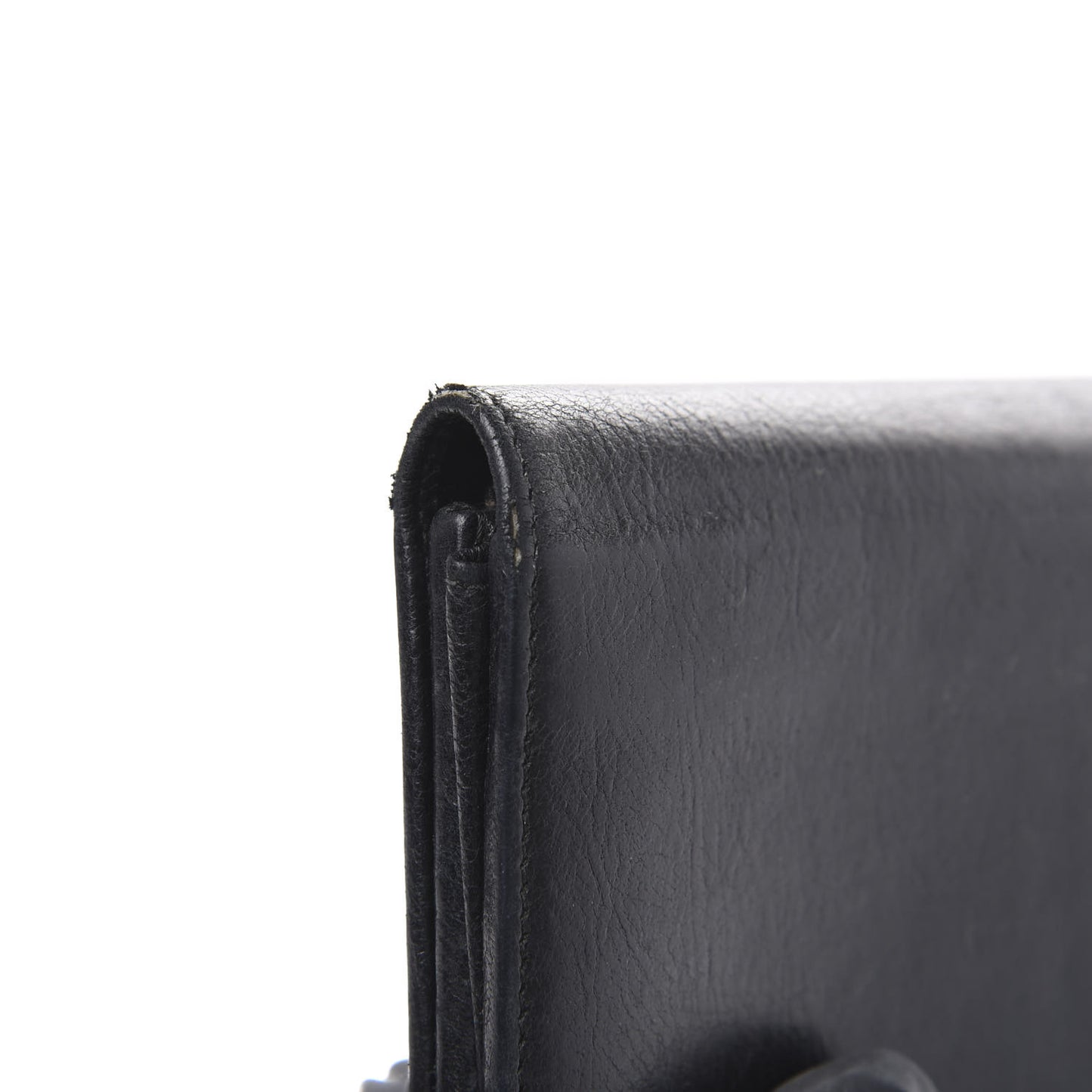 Agneau Giant 12 Gold Hardware Money Wallet Black