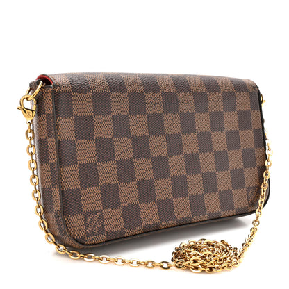 Louis Vuitton Damier Ebene Pochette Felicie Chain Wallet 4 of 13