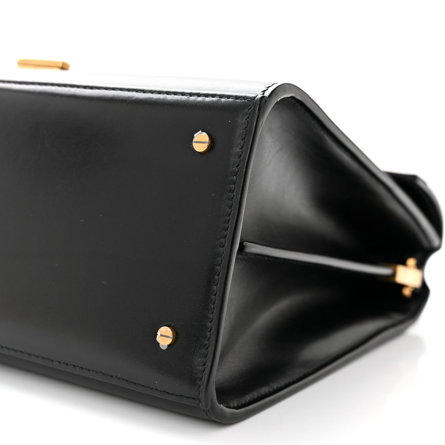 SAINT LAURENT Smooth Calfskin Medium Classic Monogram Cassandra Top Handle Black Rouge Legion