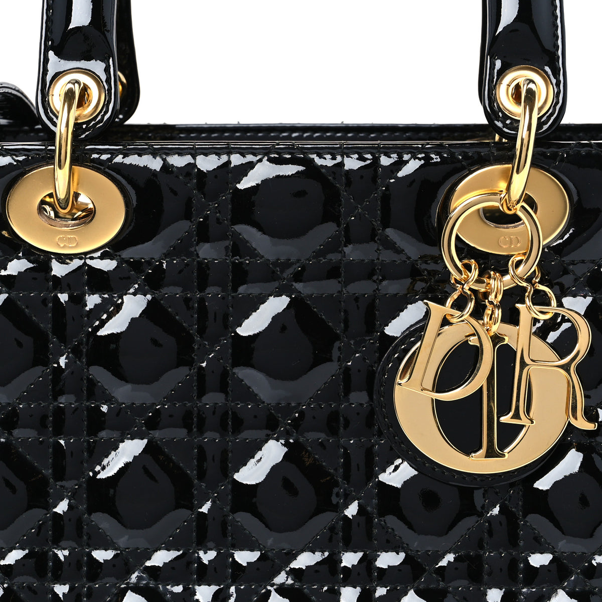 Christian Dior Patent Cannage Medium Lady Dior Black 7 of 9