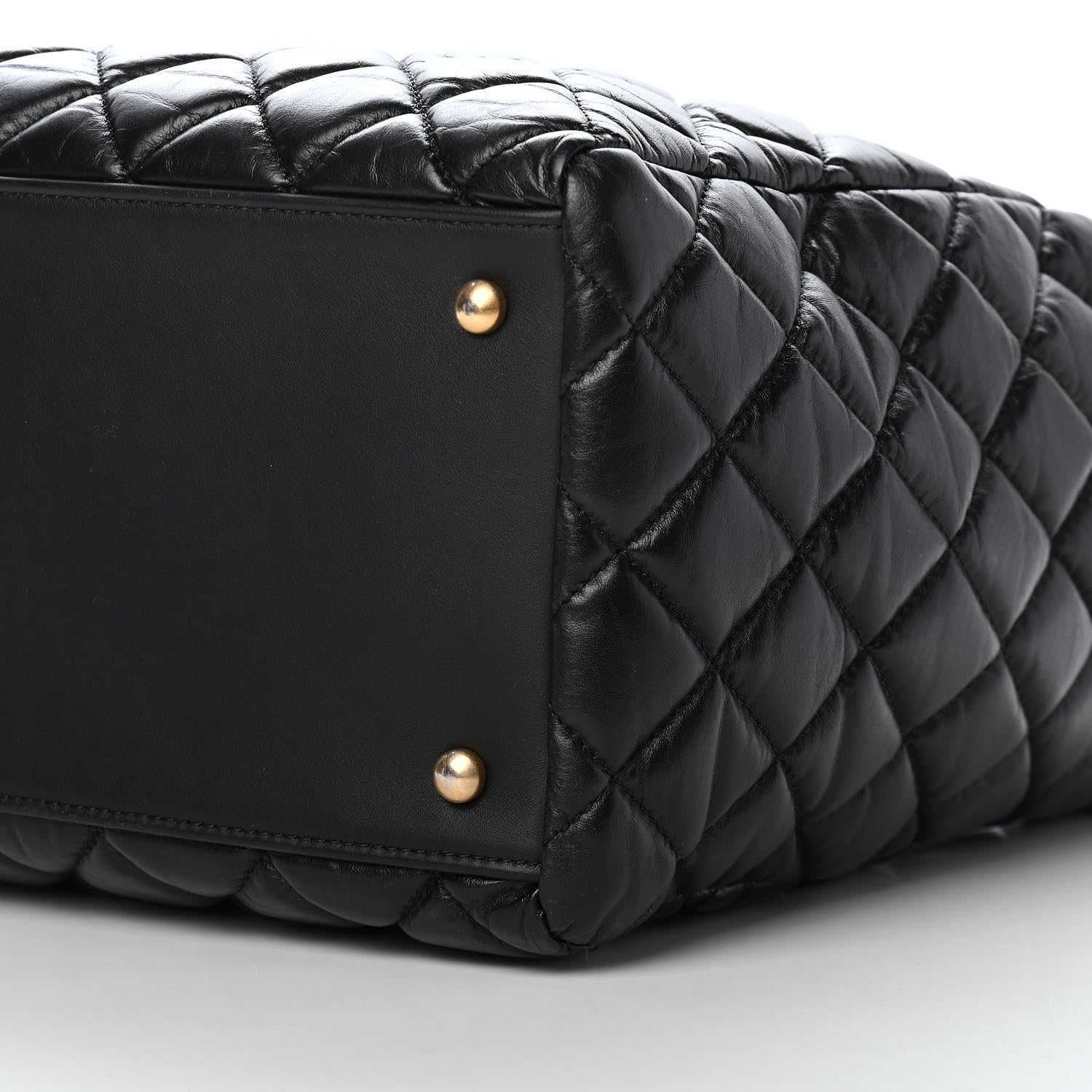 Chanel Aged Calfskin Quilted Large Coco Handle Shopping Tote Black 10 of 10