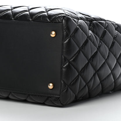 Chanel Aged Calfskin Quilted Large Coco Handle Shopping Tote Black 10 of 10