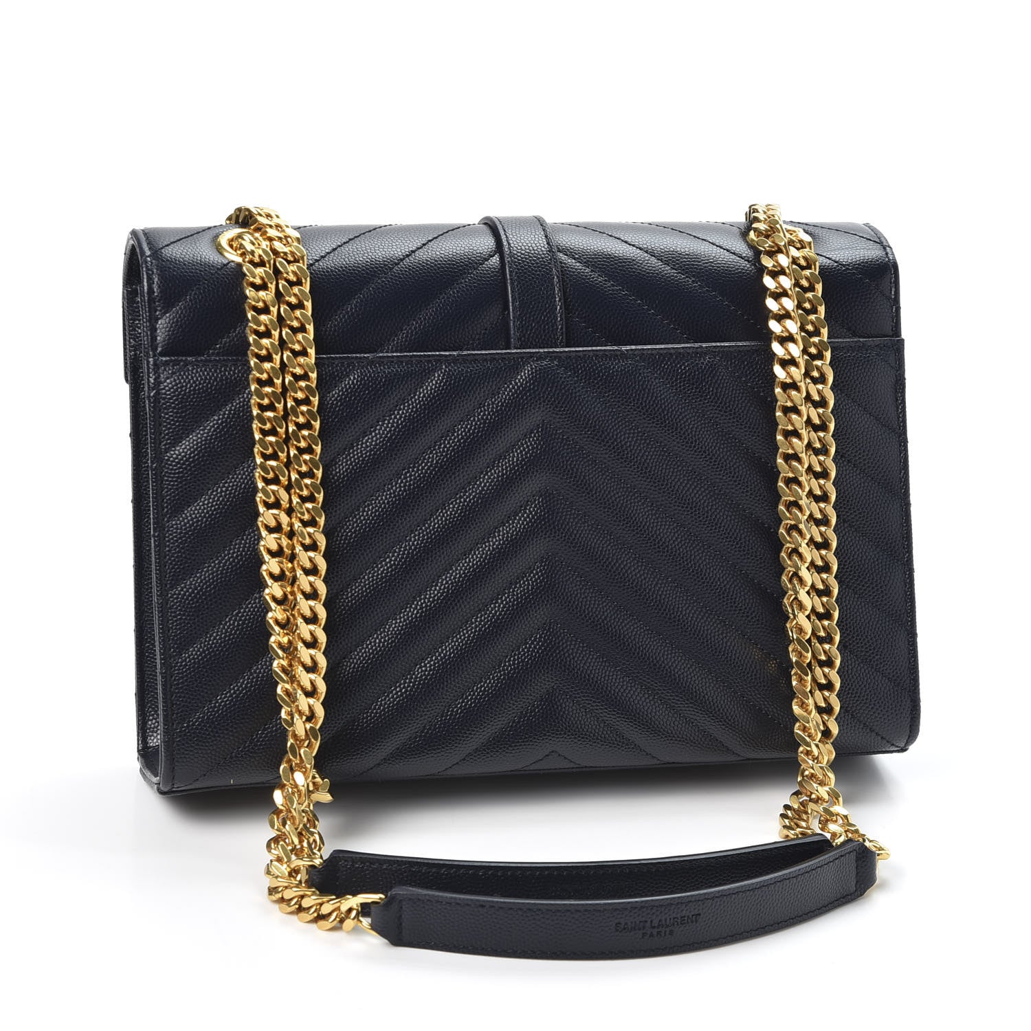 Saint Laurent Grain De Poudre Matelasse Chevron Medium Monogram Satchel Midnight Blue 2 of 9
