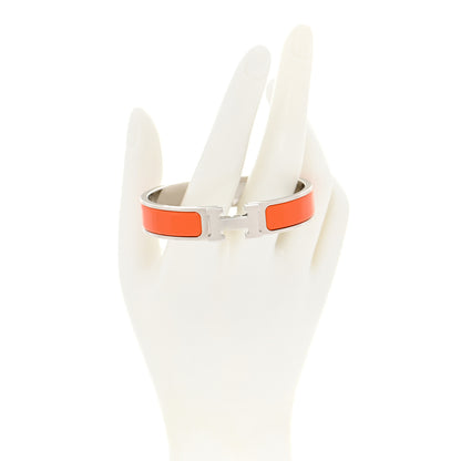 Hermes Enamel Narrow Clic Clac H Bracelet PM Orange 2 of 6