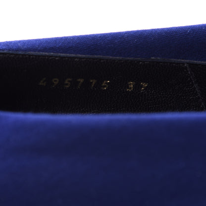 Balenciaga Jersey Crepe Political Campaign Logo Knife 115 Pointed Pumps 37 Blue 9 of 10