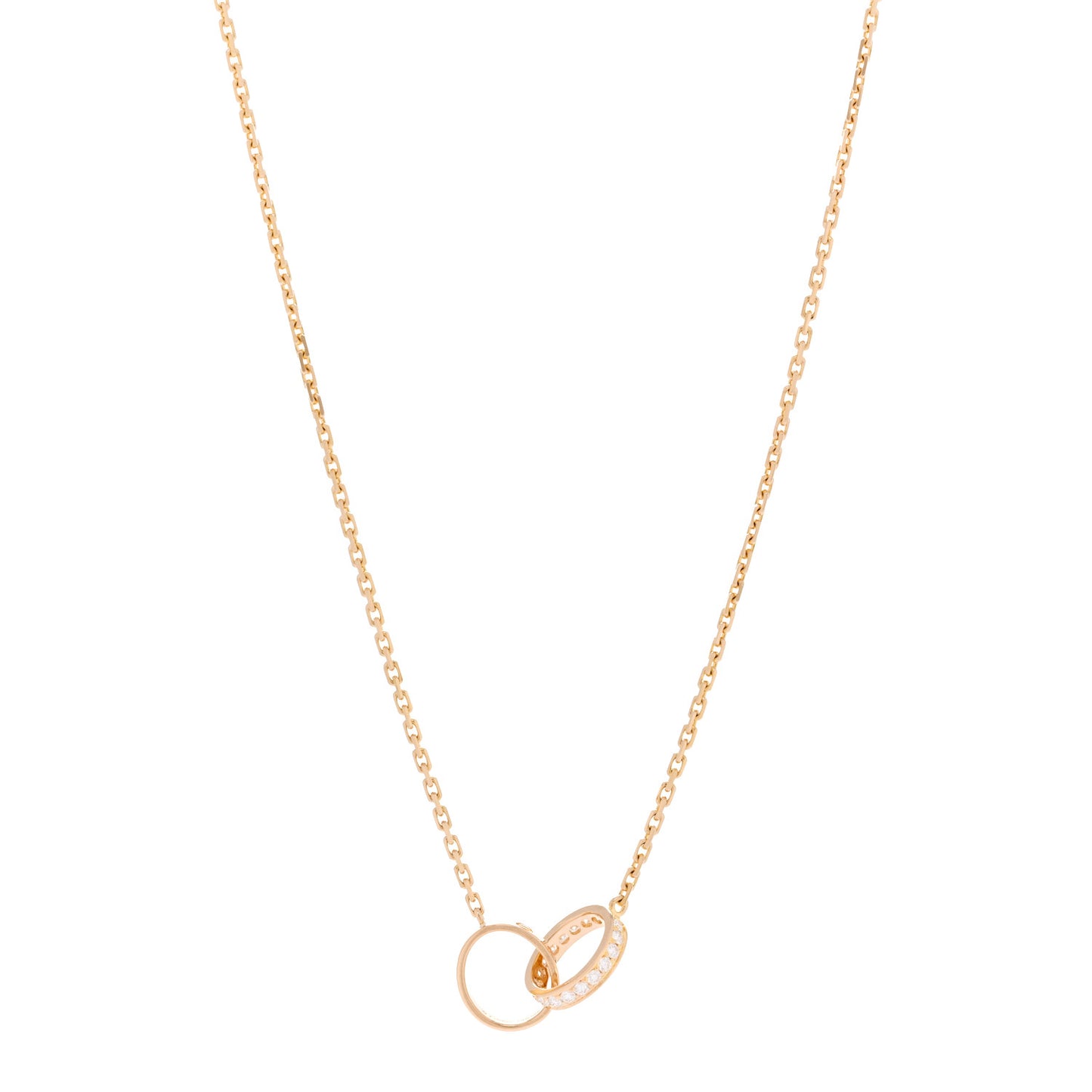 18K Yellow Gold Diamond Interlocking LOVE Necklace