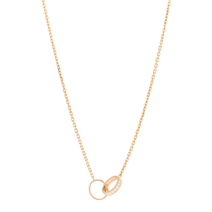 Cartier 18K Yellow Gold Diamond Interlocking LOVE Necklace 1 of 5