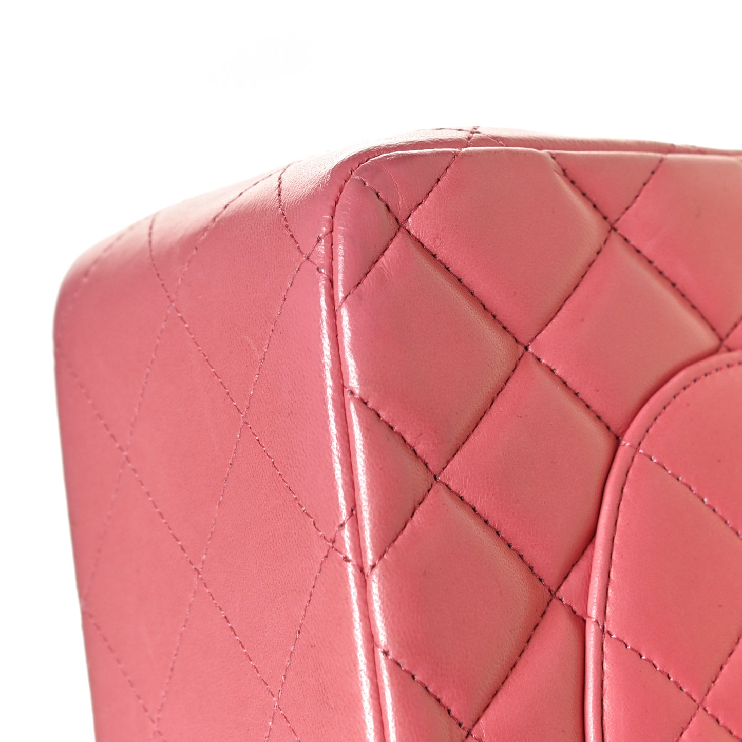 Lambskin Quilted Jumbo Double Flap Pink