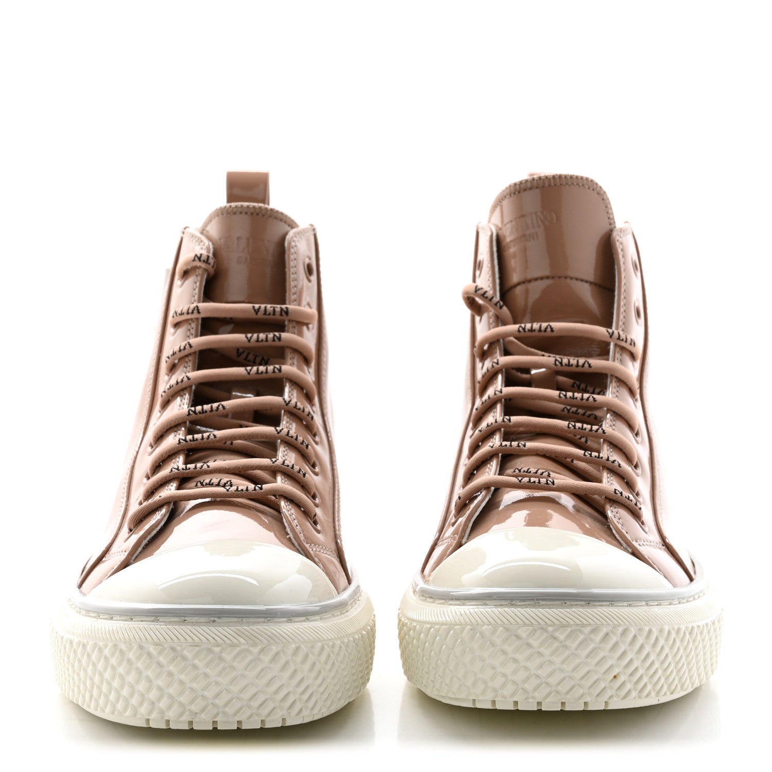 Valentino Garavani Patent Calfskin Womens Giggies High Top Sneakers 40 Rose Cannelle 2 of 12