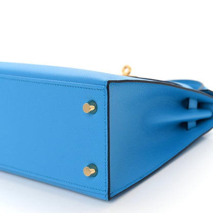 Hermes Epsom Kelly Sellier 25 Bleu Frida 10 of 10