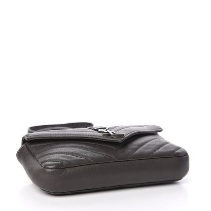 Saint Laurent Sheepskin Matelasse Chevron Monogram College Chain Wallet Coal 4 of 14