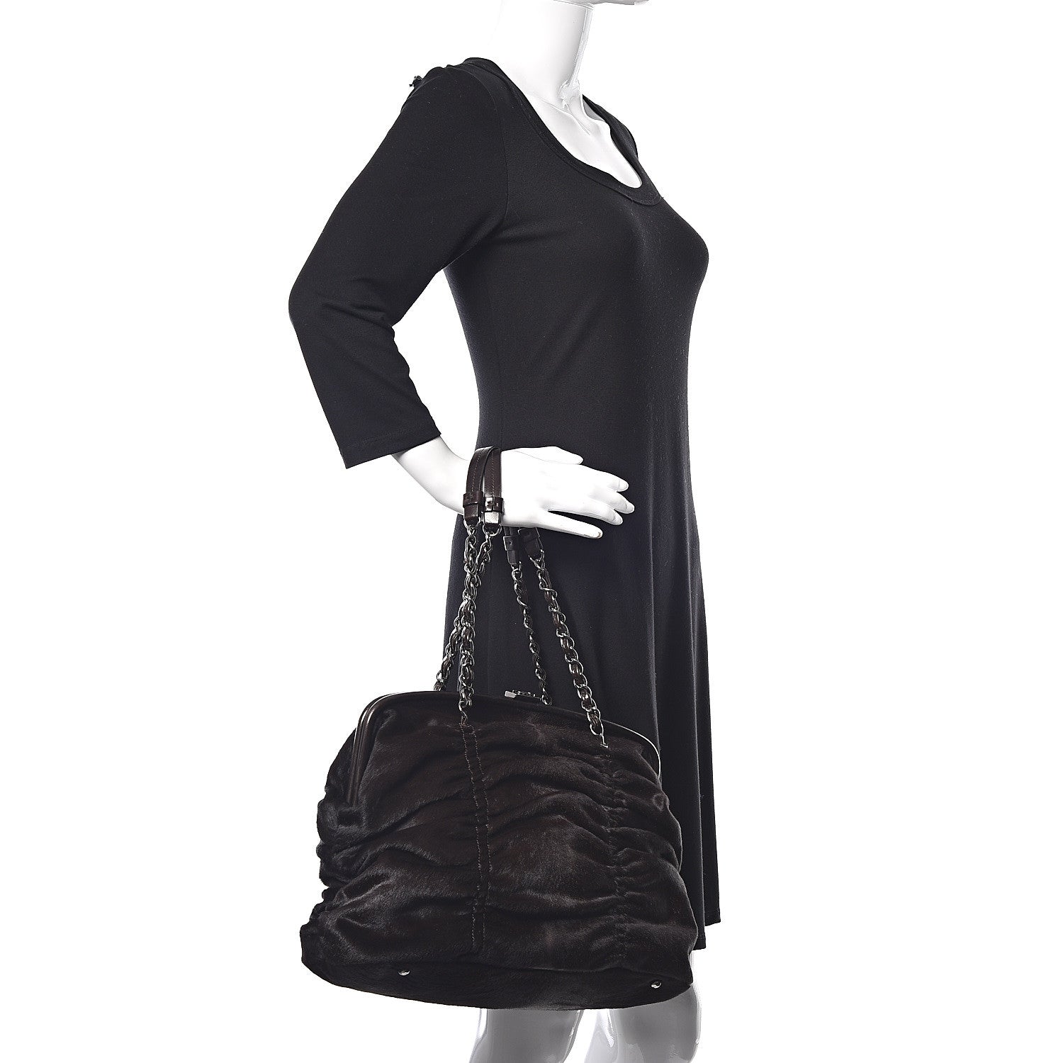 Chanel Pony Hair Sharpei Frame Tote Dark Brown 2 of 13