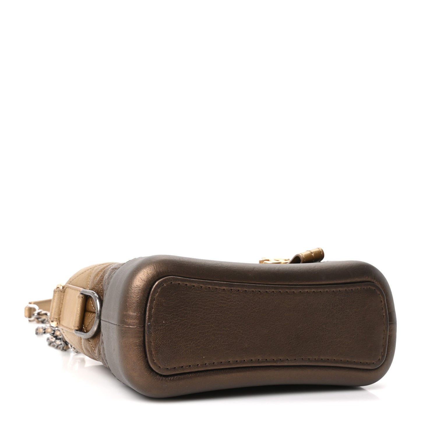 Metallic Goatskin Quilted Small Gabrielle Hobo Gold Bronze