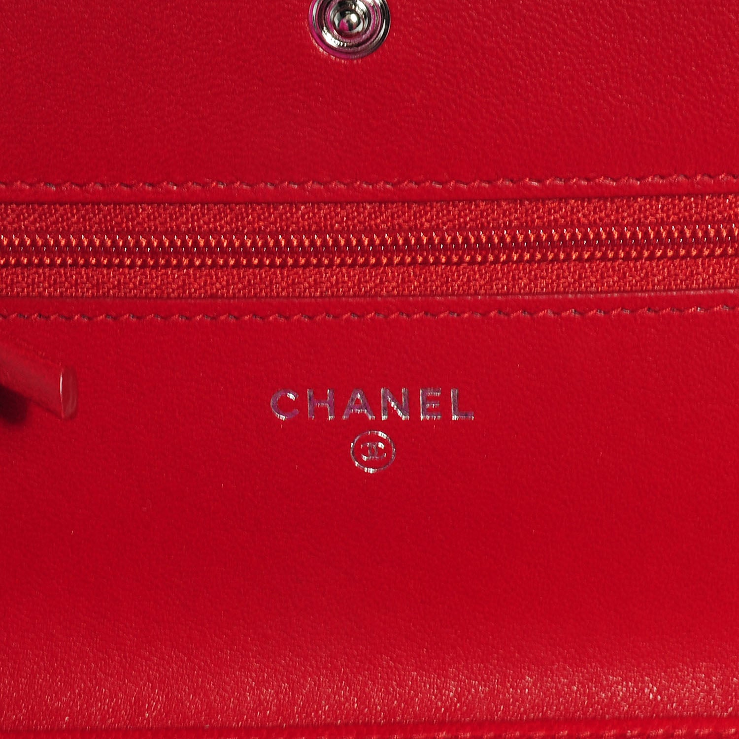 Chanel Lambskin Quilted Boy Wallet On Chain WOC Red 7 of 8