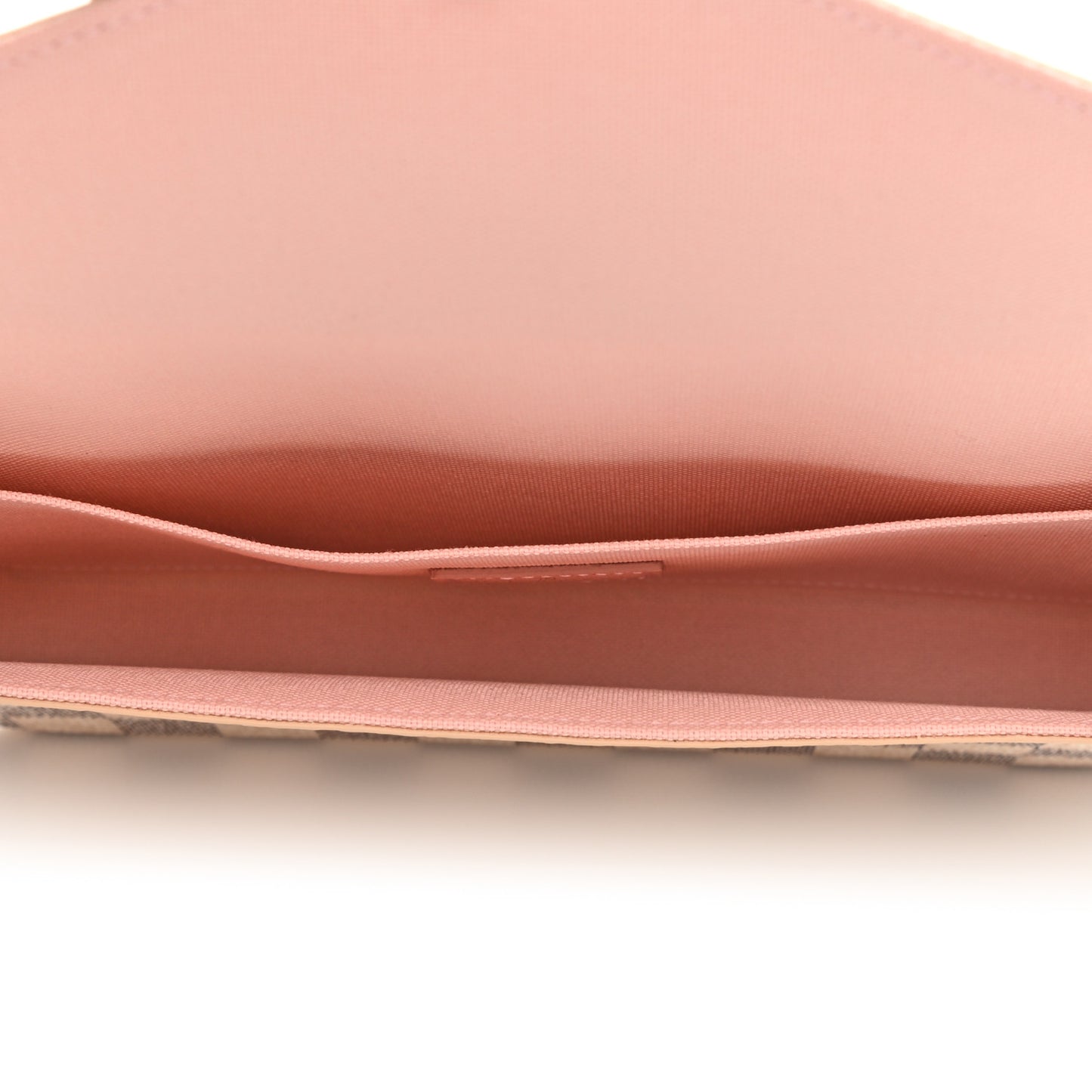 Damier Azur Pochette Felicie Chain Wallet Rose Ballerine