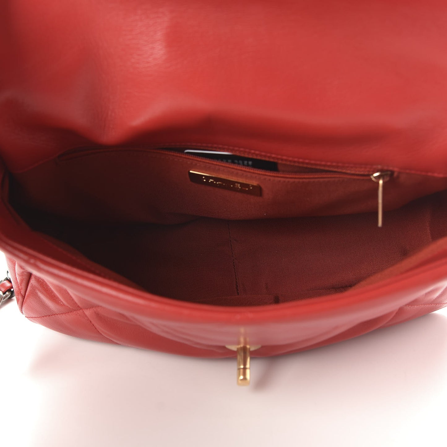 Goatskin Quilted Large 19 Flap Red