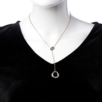 Cartier 18K Pink Yellow White Gold Diamond Trinity Lariat Necklace 2 of 5