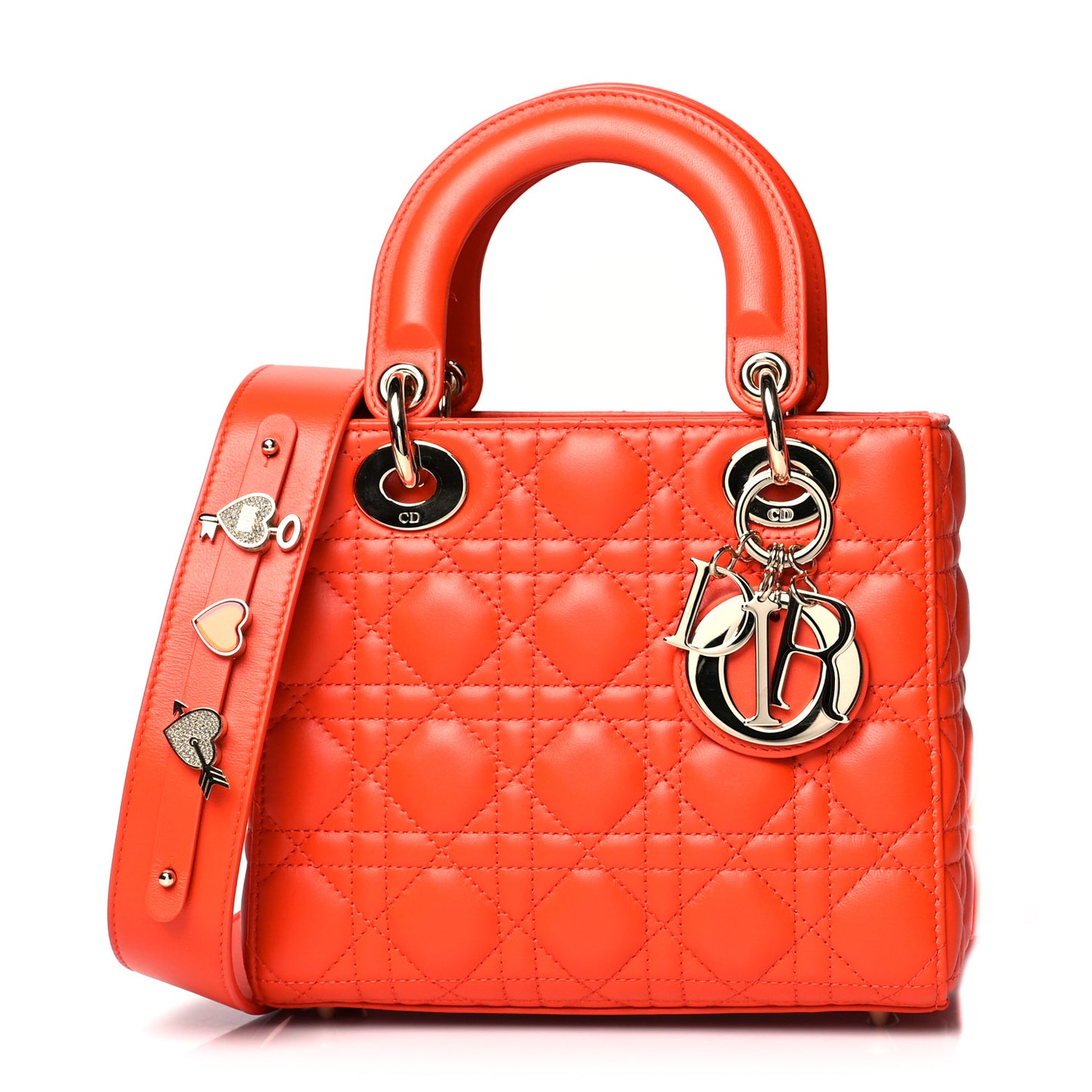 Lambskin Cannage Small My ABCDior Lady Dior Orange