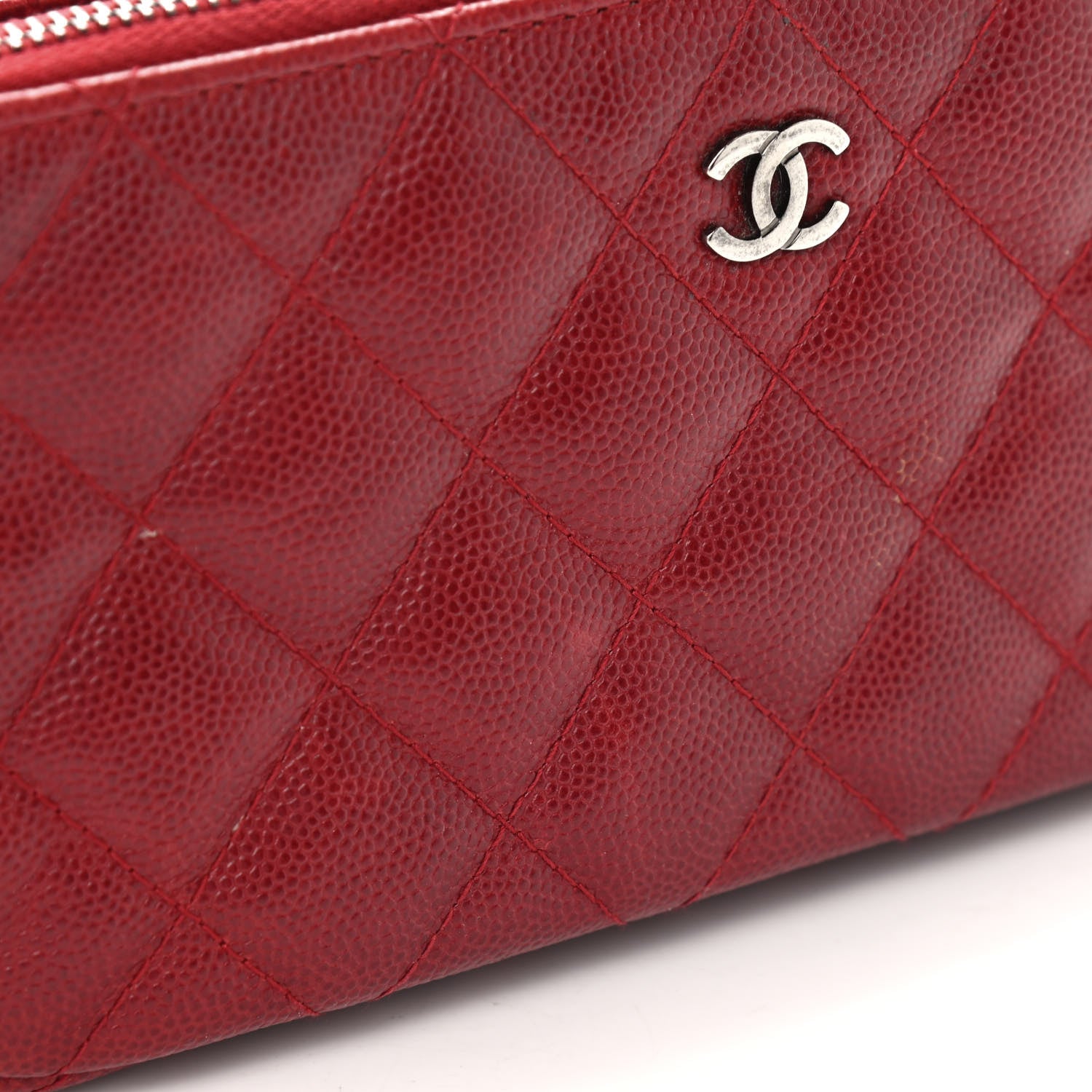 Chanel Caviar Quilted Small Clutch With Chain Red 8 of 10