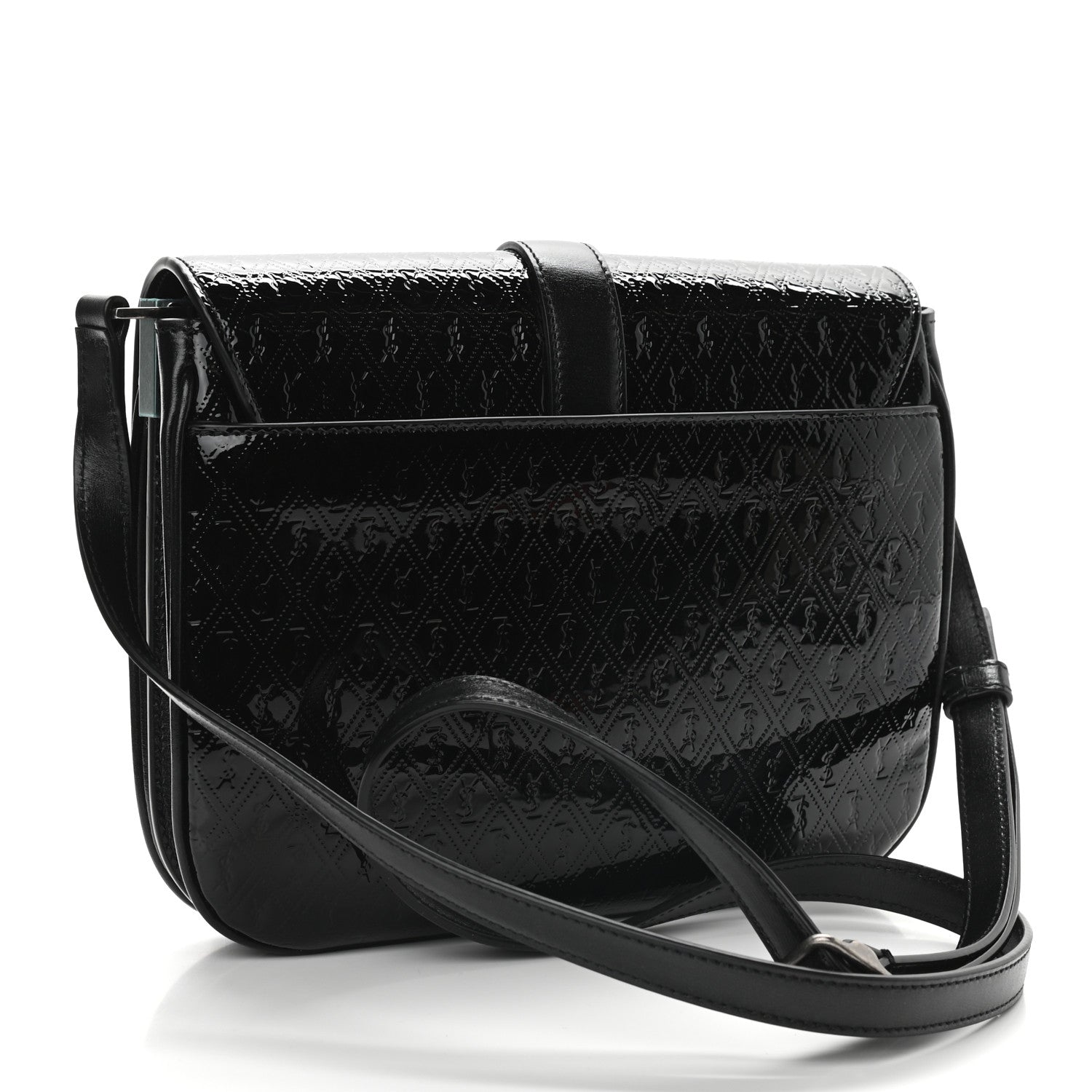 Saint Laurent Patent Embossed Small Le Monogramme Satchel Black 3 of 8