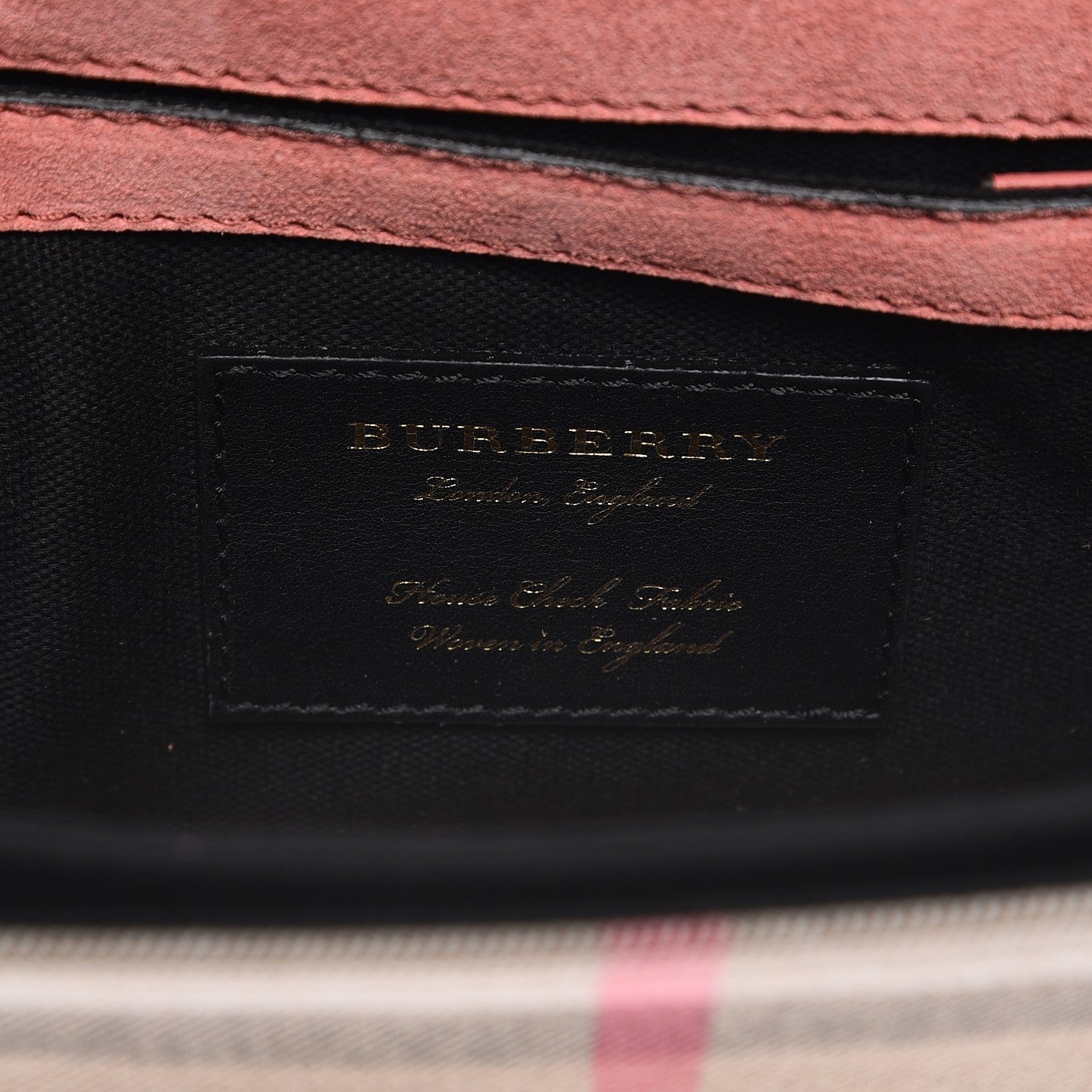 Burberry Derby Calfskin House Check Small Macken Crossbody Bag Copper Pink 6 of 8
