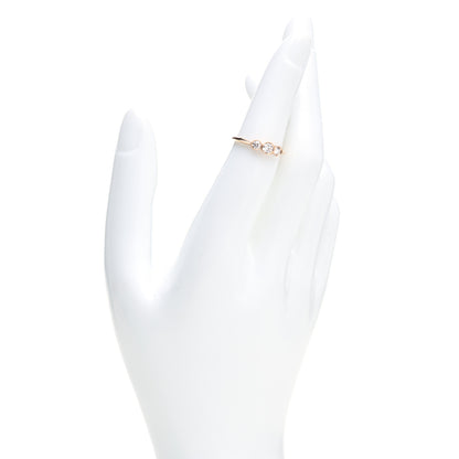 Tiffany 18K Rose Gold Diamond Three Stone Milgrain Ring 49 5 2 of 5
