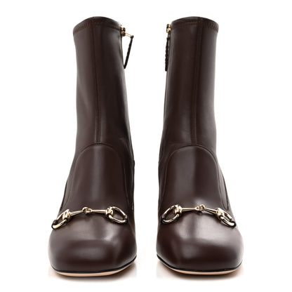 Gucci Nappa Horsebit Ankle Boots 39 New Chocolate 3 of 9