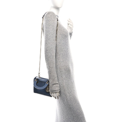 Christian Dior Snakeskin Mini Lady Dior Blue 2 of 9