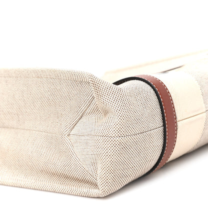 Chloe Cotton Calfskin Medium Woody Ribbon Tote White Brown 9 of 12