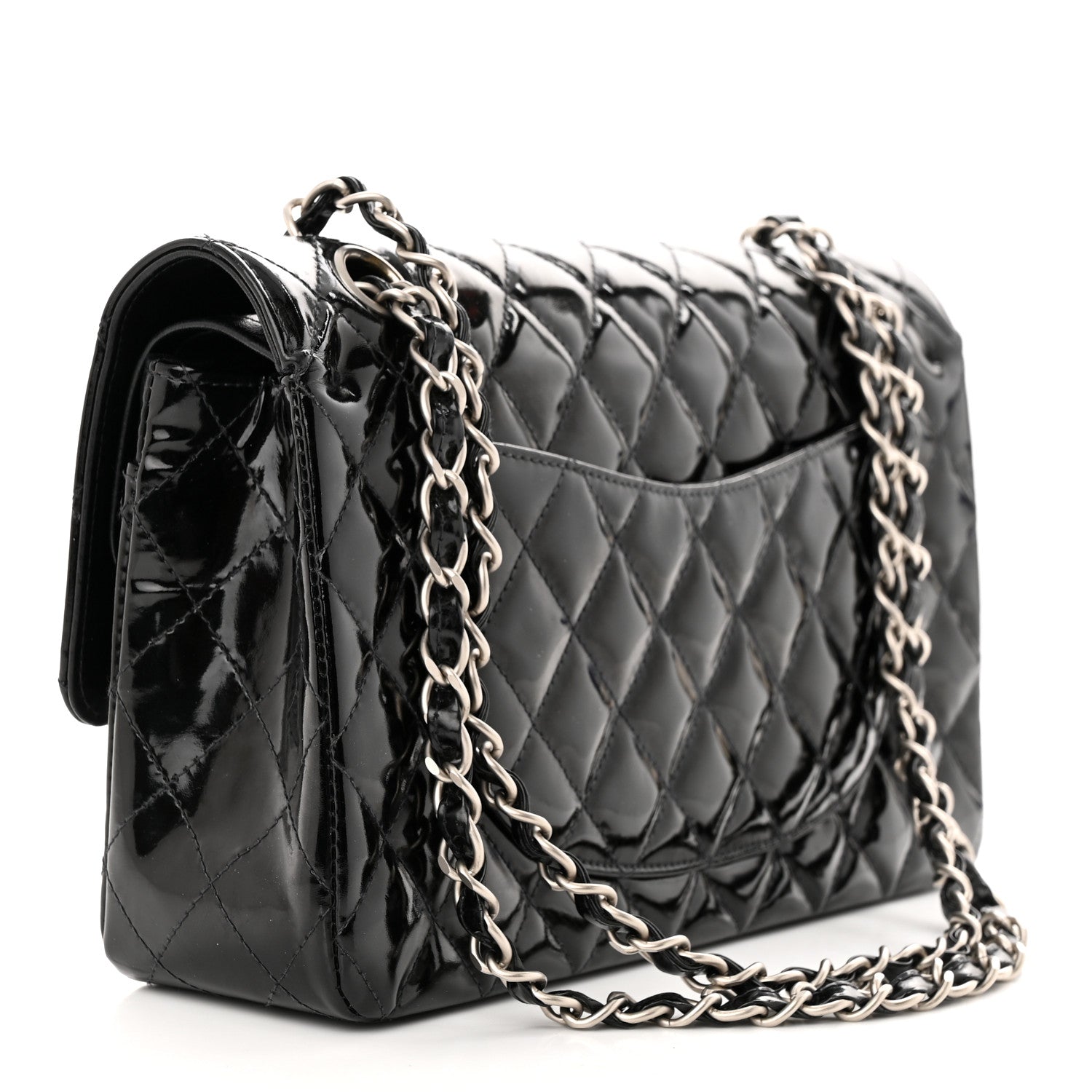 Chanel Patent Quilted Medium Double Flap Black 3 of 11