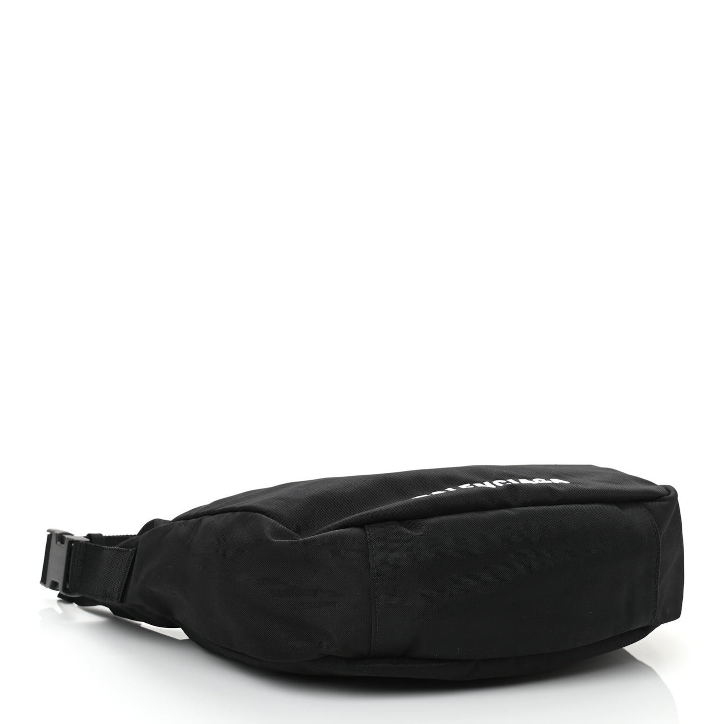 Recycled Sport Nylon Logo Embroidered Large Wheel Sling Bag Black White