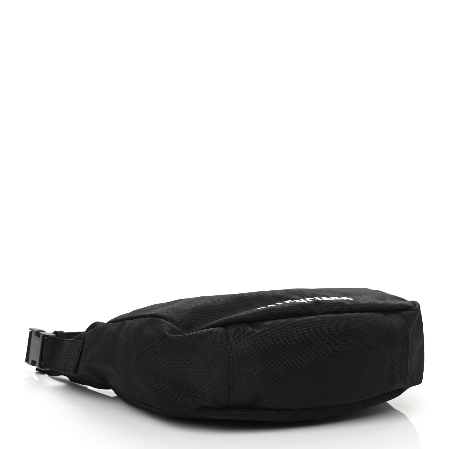 Balenciaga Recycled Sport Nylon Logo Embroidered Large Wheel Sling Bag Black White 4 of 10