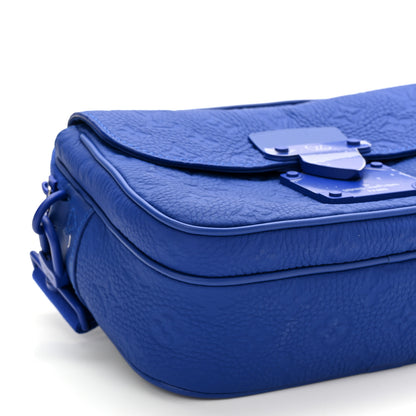 Louis Vuitton Taurillon Monogram S Lock Messenger Blue 7 of 9