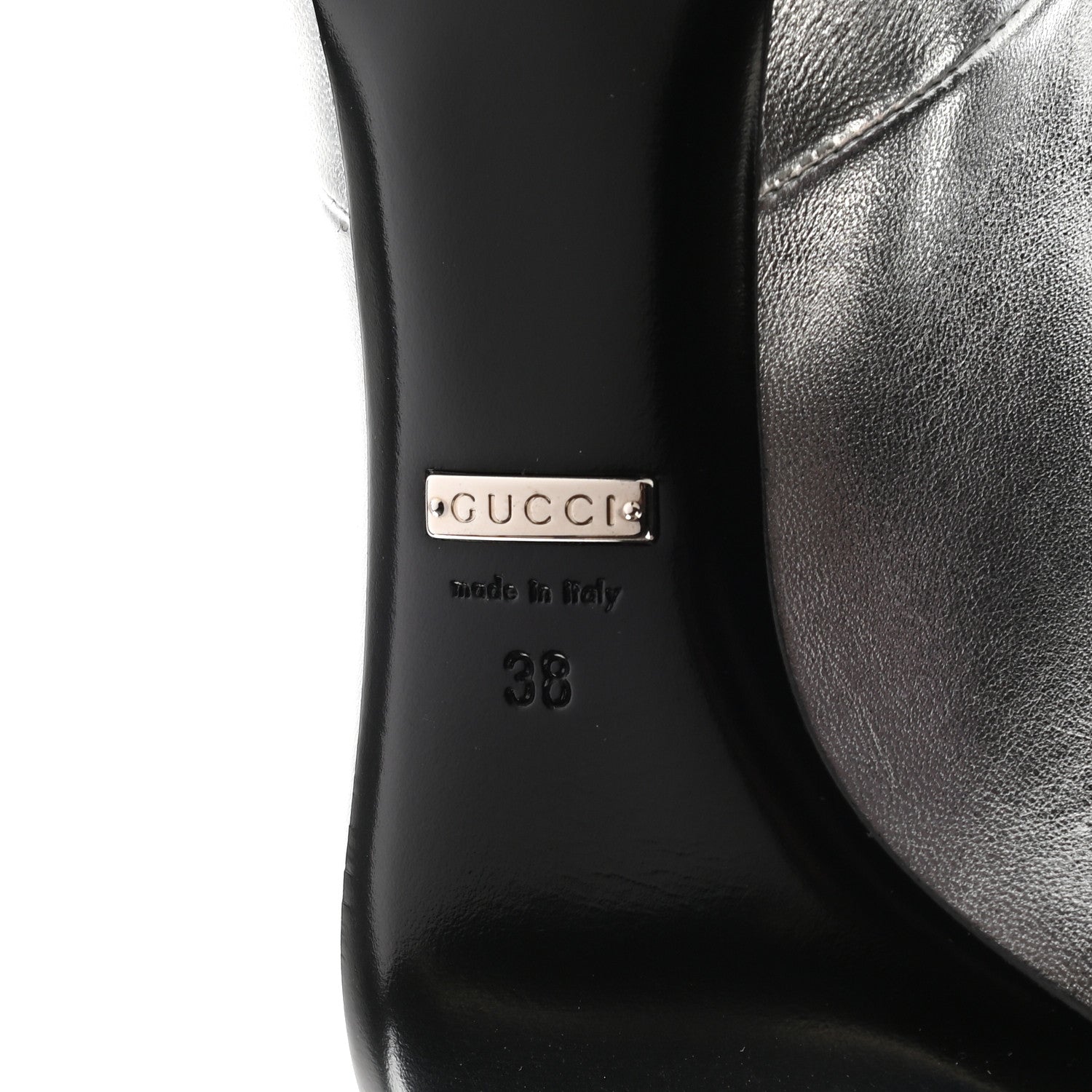 Gucci Nappa Zumi Mid Ankle Boots 38 Silver 6 of 14