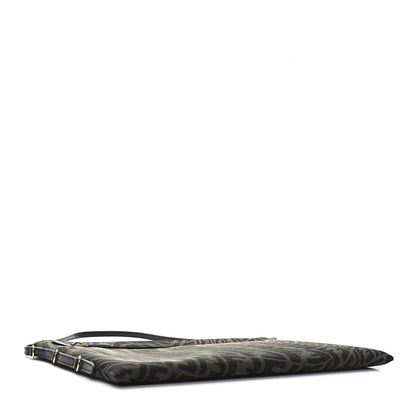 Fendi X SARAH COLEMAN Fabric Jacquard FF Vertigo Pochette Tobacco Moro Black 4 of 10