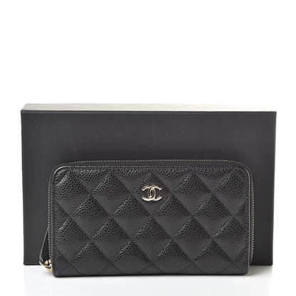 Chanel Caviar Quilted Small Zip Around Wallet Black 9 of 9