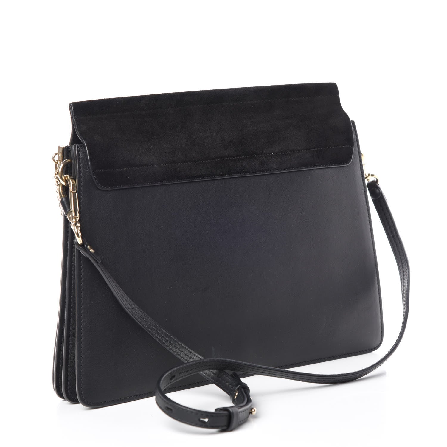 Chloe Suede Calfskin Medium Faye Shoulder Bag Black 3 of 12