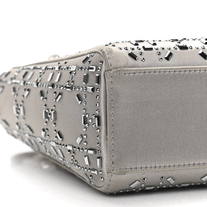 Christian Dior Satin Crystal Cannage Mini Lady Dior Gray 9 of 15