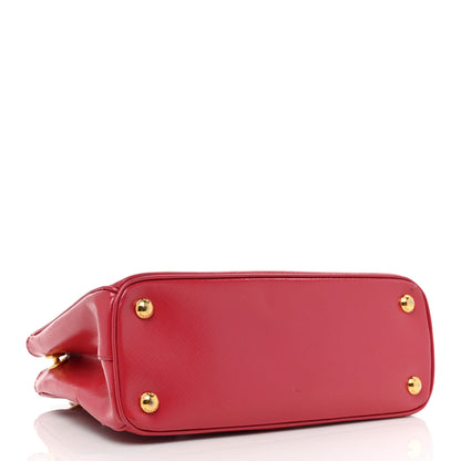 Prada Saffiano Vernice Small Galleria Double Zip Tote Peonia 4 of 26