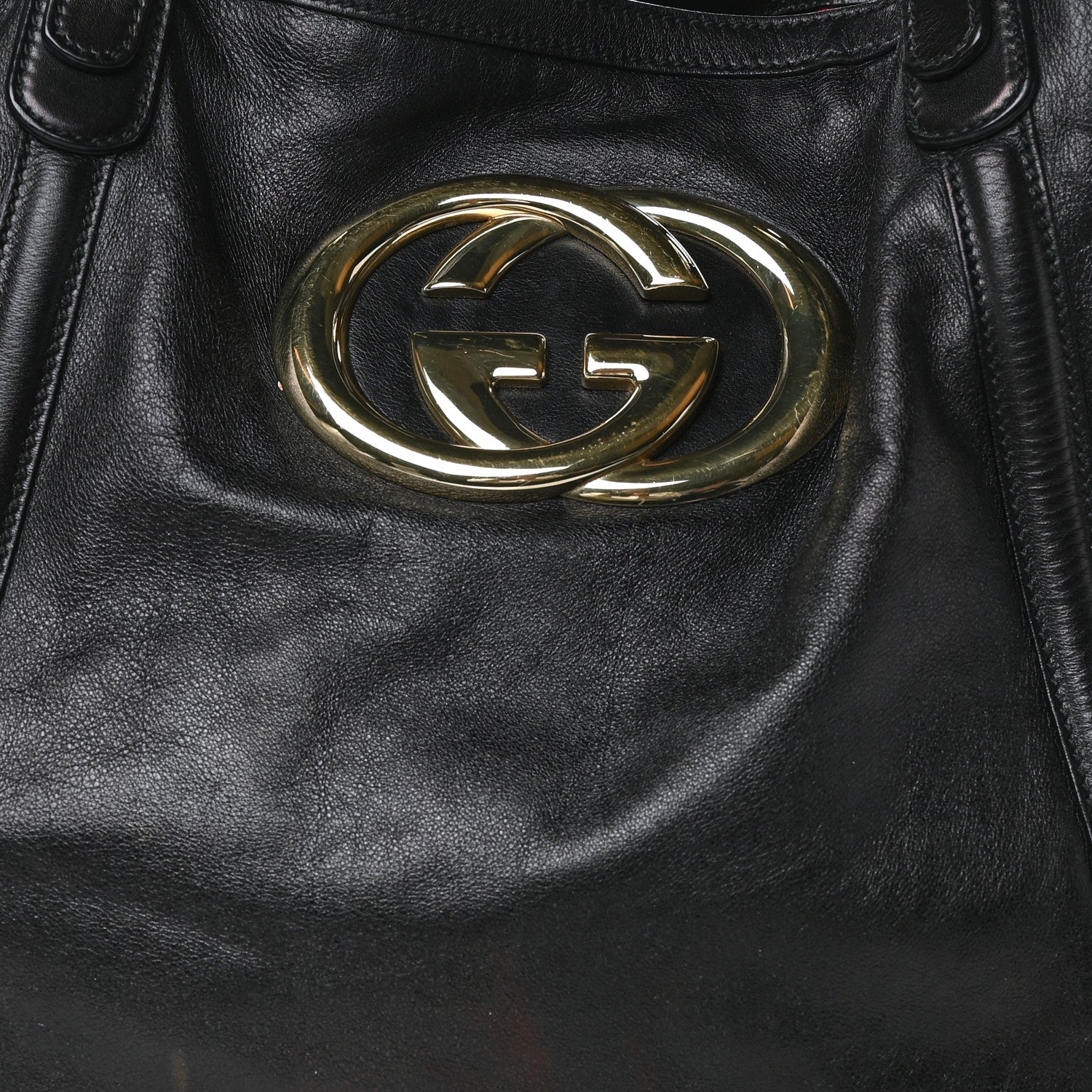 Gucci Calfskin Large Britt Shoulder Bag Black 7 of 9
