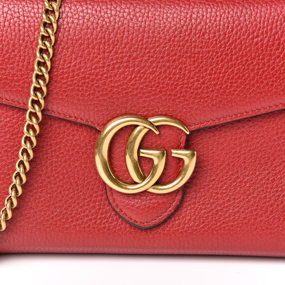Gucci Calfskin GG Marmont Chain Wallet Vulcanic Red 10 of 10