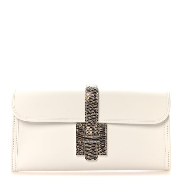 Hermes Swift Lizard Jige Elan Touch 29 Clutch Nata Ombre 1835229
