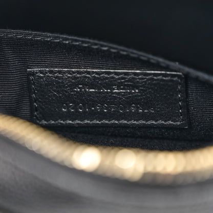 Saint Laurent Grain De Poudre Matelasse Chevron Quilted Round Vinyle Camera Bag Black 7 of 11