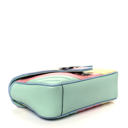 Gucci Calfskin Matelasse Diagonal Small GG Marmont Shoulder Bag Multicolor Pastel 4 of 10