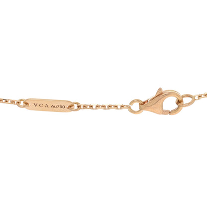 Van Cleef & Arpels VAN CLEEF & ARPELS 18K Rose Gold Diamond Pink Porcelain Vintage Alhambra Pendant Necklace 4 of 4