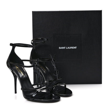 Saint Laurent Patent Cassandra 100 Sandals 38.5 Black 8 of 8